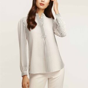 Anne Klein Florentine Dot Print Poet Blouse, L